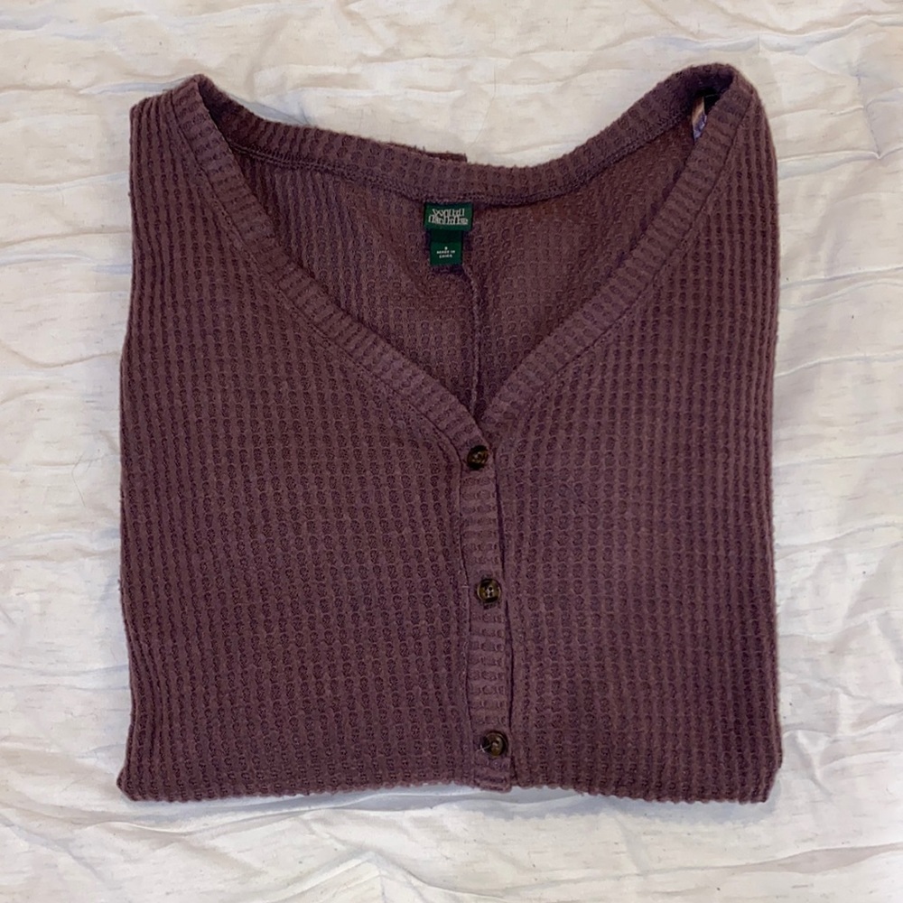 Target Wild Fable Waffle-Knit Button-up Sweater
